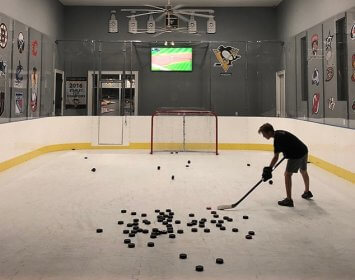 Garage Basement Rinks | Hockey Boards & Synthetic Ice | D1 Rinks